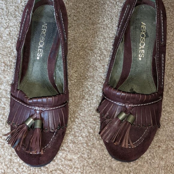 AEROSOLES INCREADURABLE MARRON BROWN SUEDE  SIZE 5.5 - Picture 6 of 7